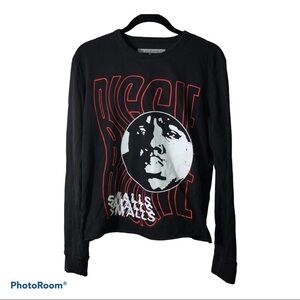 BIGGIE SMALLS - Black Graphic Long Sleeve T-Shirt Sz XS